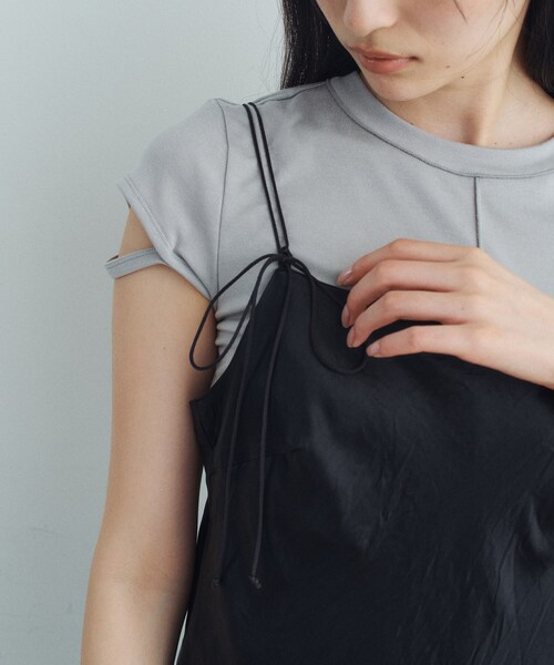 CODE A（コードエー）の「compact edge tee（Tシャツ/カットソー・レディース・ライトブルー/ホワイト/ライトイエロー系/ダークグレー・00）」の22枚目の写真