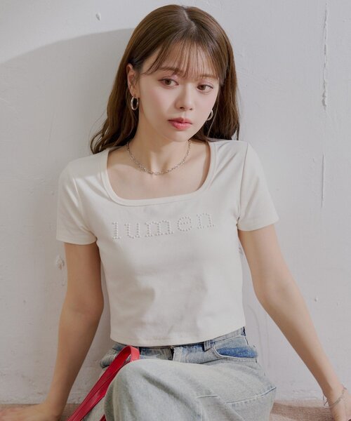 ちこ セール】スクエアネックロゴT（Tシャツ/カットソー）｜Chico