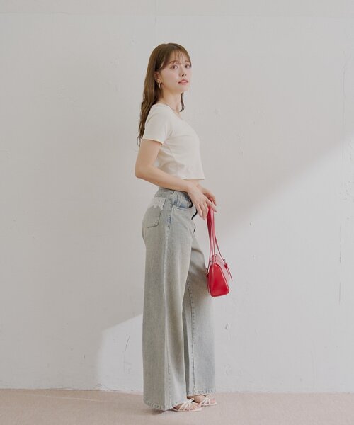 スクエアネックロゴT（Tシャツ/カットソー）｜Chico（チコ）の