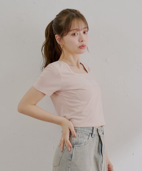 Chico(チコ)の「スクエアネックロゴT(Tシャツ/カットソー・レディース・ピンク/ホワイト/ブラック・FREE)」の18枚目の写真