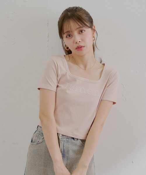 Chico(チコ)の「スクエアネックロゴT(Tシャツ/カットソー・レディース・ピンク/ホワイト/ブラック・FREE)」の22枚目の写真