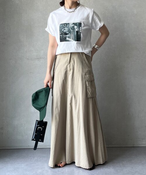 DouDou（ドゥドゥ）の「フォトプリントTEE（Tシャツ/カットソー・レディース・グレー/ダークグレー/ホワイト・FREE）」の4枚目の写真