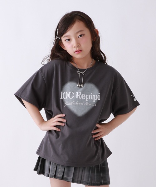 10C REPIPI（ジューシーレピピ）の「【10C REPIPI】チョベリグルーズTEE2（Tシャツ/カットソー・キッズ・スミクロ/ピンク/グレー/ホワイト系1/ホワイト系2/サックスブルー・110cm/120cm/130cm）」の3枚目の写真