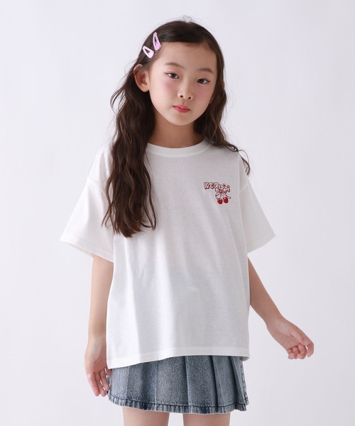 10C REPIPI（ジューシーレピピ）の「【10C REPIPI】チョベリグルーズTEE2（Tシャツ/カットソー・キッズ・スミクロ/ピンク/グレー/ホワイト系1/ホワイト系2/サックスブルー・110cm/120cm/130cm）」の9枚目の写真