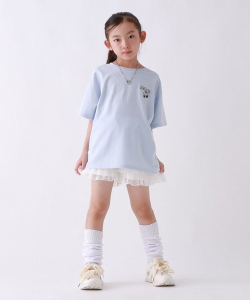 10C REPIPI（ジューシーレピピ）の「【10C REPIPI】チョベリグルーズTEE2（Tシャツ/カットソー・キッズ・スミクロ/ピンク/グレー/ホワイト系1/ホワイト系2/サックスブルー・110cm/120cm/130cm）」の16枚目の写真