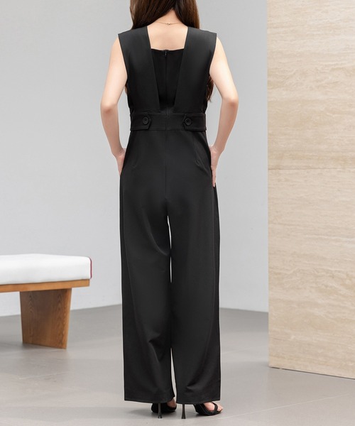 早い者勝ち！美品 マチャット machatt タックネックオールインワン 黒