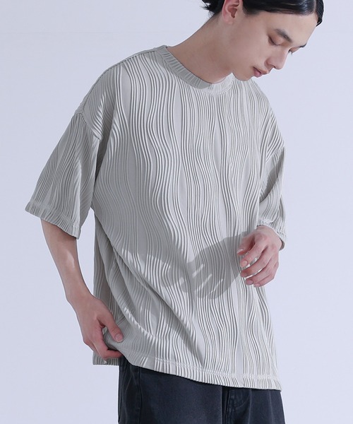 MDR(エムディアール)の「ウェーブプリーツカットソー(Tシャツ/カットソー・メンズ・ブラック/グレイッシュベージュ・M/L)」の22枚目の写真