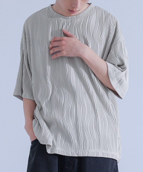 MDR(エムディアール)の「ウェーブプリーツカットソー(Tシャツ/カットソー・メンズ・ブラック/グレイッシュベージュ・M/L)」の21枚目の写真