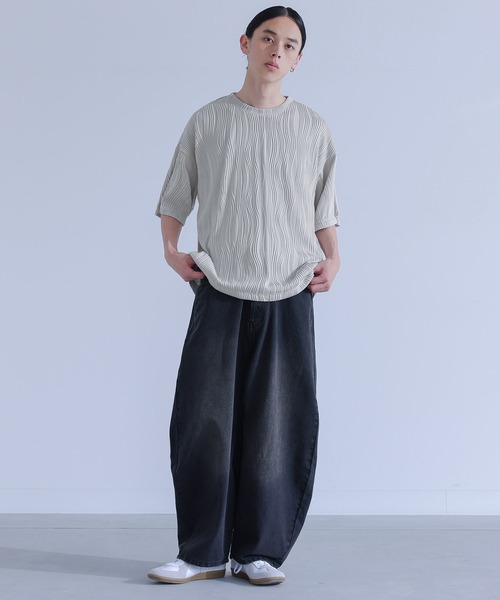 MDR(エムディアール)の「ウェーブプリーツカットソー(Tシャツ/カットソー・メンズ・ブラック/グレイッシュベージュ・M/L)」の20枚目の写真
