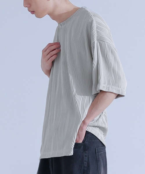 MDR(エムディアール)の「ウェーブプリーツカットソー(Tシャツ/カットソー・メンズ・ブラック/グレイッシュベージュ・M/L)」の19枚目の写真