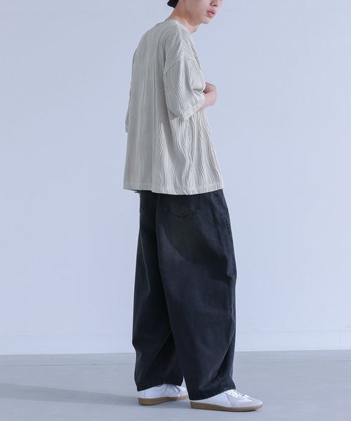 MDR(エムディアール)の「ウェーブプリーツカットソー(Tシャツ/カットソー・メンズ・ブラック/グレイッシュベージュ・M/L)」の18枚目の写真