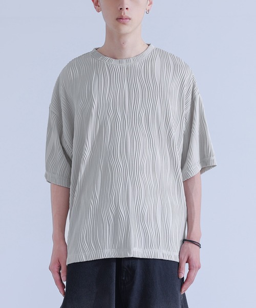 MDR(エムディアール)の「ウェーブプリーツカットソー(Tシャツ/カットソー・メンズ・ブラック/グレイッシュベージュ・M/L)」の17枚目の写真