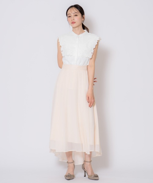 NOELA（ノエラ）の「シャイニーフレアスカート（スカート・レディース・オフホワイト/ラベンダー・S/M）」の10枚目の写真