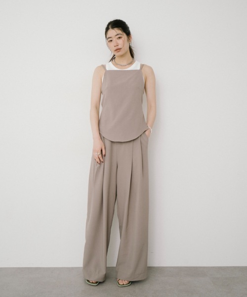 DRWCYS（ドロシーズ）の「2タックワイドパンツ（スラックス・レディース・ベージュ/ブラック・SMALL/MEDIUM）」の3枚目の写真