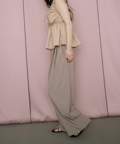 DRWCYS（ドロシーズ）の「2タックワイドパンツ（スラックス・レディース・ベージュ/ブラック・SMALL/MEDIUM）」の10枚目の写真