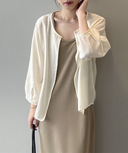 Beststore(ベストストア)の「ワンボタントッパーカーディ カーディガン 長袖(カーディガン/ボレロ・レディース・ベージュ/アイボリー/ブラック・FREE)」の14枚目の写真