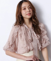 新品❤︎ジャスグリッティー配色刺繍ビーズパールトップス❤︎ピンクべージュ JUSGLITTY（ジャスグリッティー）のファッション通販 - ZOZOTOWN