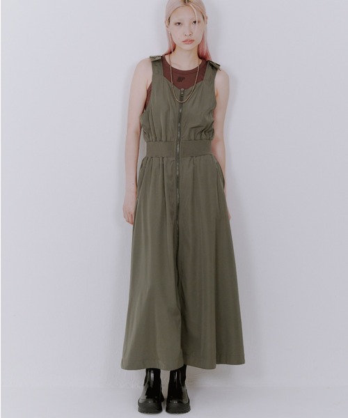 Risley(リズレー)の「Risley(リズレー) 別注MA-1ワンピース(ワンピース・レディース・オリーブ系/ネイビー・F)」の2枚目の写真