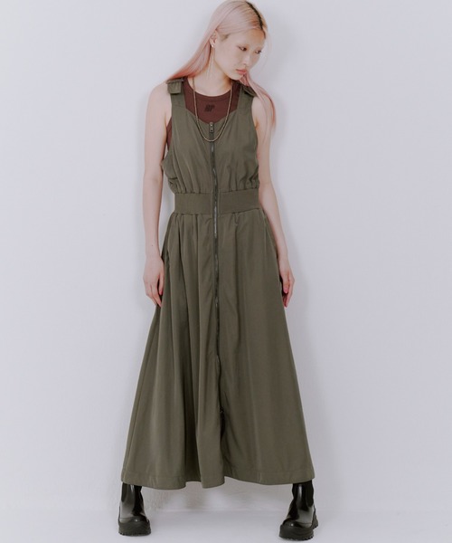 Risley(リズレー)の「Risley(リズレー) 別注MA-1ワンピース(ワンピース・レディース・オリーブ系/ネイビー・F)」の5枚目の写真