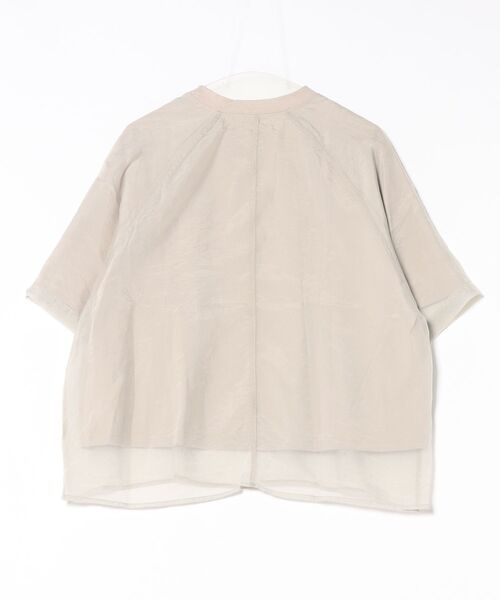 SUNFLOWER EIGHT(サンフラワーエイト)の「つるつるシアー異素材ドッキングTシャツ(Tシャツ/カットソー・レディース・ブラック/グレイッシュベージュ/ホワイト/グレイッシュブルー・FREE)」の16枚目の写真