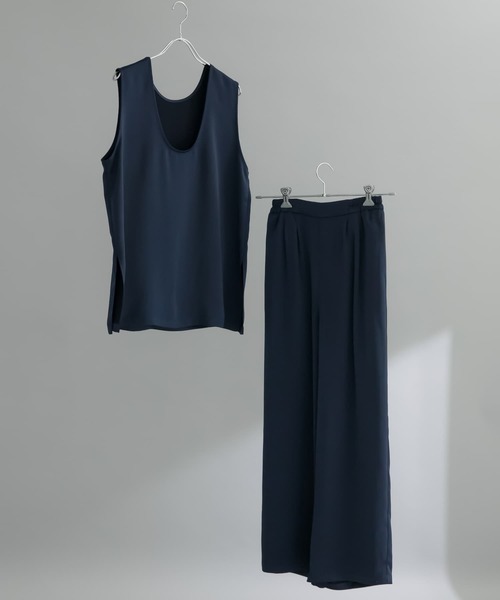 KBF（ケイビーエフ）の「『WEB限定』サテンセットアップ（セットアップ・レディース・ブラック/ネイビー/ベージュ・ONE）」の19枚目の写真