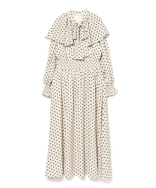 CAROLINA GLASER（カロリナ グレイサー）の「ドット リボンタイ ワンピース（ワンピース・レディース・ホワイト系その他5/ブラック・ONE SIZE）」の2枚目の写真