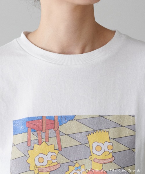 tシャツ 「LARUTA」 「THE SIMPSONS／シンプソンズ」ヴィンテージライクTシャツ レディース LARUTA】 【THE SIMPSONS／シンプソンズ】ヴィンテージライクT
