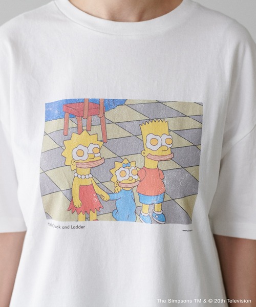 tシャツ 「LARUTA」 「THE SIMPSONS／シンプソンズ」ヴィンテージライクTシャツ レディース LARUTA】 【THE SIMPSONS／シンプソンズ】ヴィンテージライクT