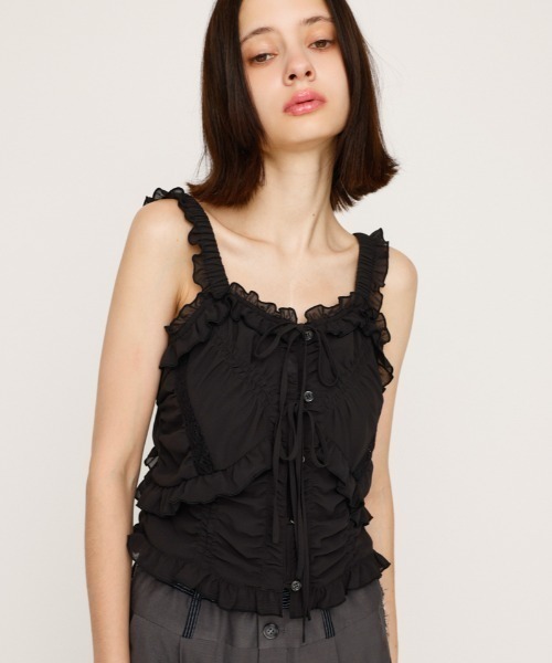 キャミソール SHEER SQUEEZE CAMI TOPS シアー スクウィーズ キャミ トップス 夏服 秋服 SHEER SQUEEZE CAMI TOPS シアー スクウィーズ キャミ トップス