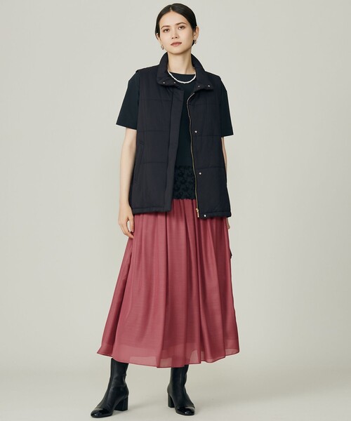 自由区(ジユウク)の「ジャカードコンビジャージー カットソー(Tシャツ/カットソー・レディース・アイボリー系/ワイン系/ネイビー系・32)」の11枚目の写真