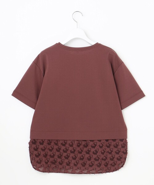 自由区(ジユウク)の「ジャカードコンビジャージー カットソー(Tシャツ/カットソー・レディース・アイボリー系/ワイン系/ネイビー系・32)」の18枚目の写真