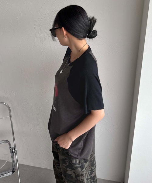 sedacle(セダクル)の「スラブシアーIラブTEE(Tシャツ/カットソー・レディース・ブラック/ボルドー・SMALL/MEDIUM/LARGE)」の6枚目の写真