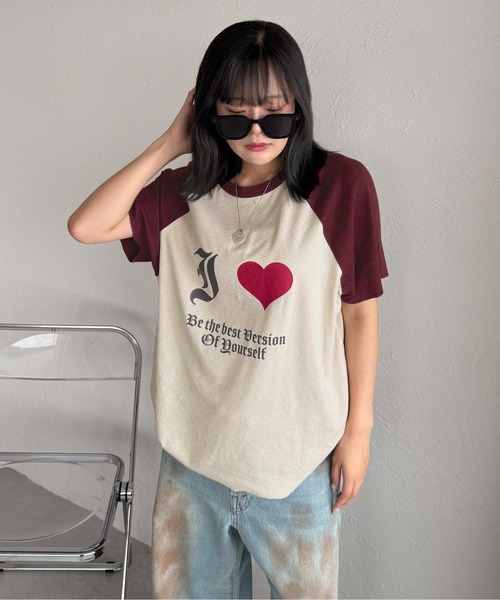 sedacle(セダクル)の「スラブシアーIラブTEE(Tシャツ/カットソー・レディース・ブラック/ボルドー・SMALL/MEDIUM/LARGE)」の12枚目の写真
