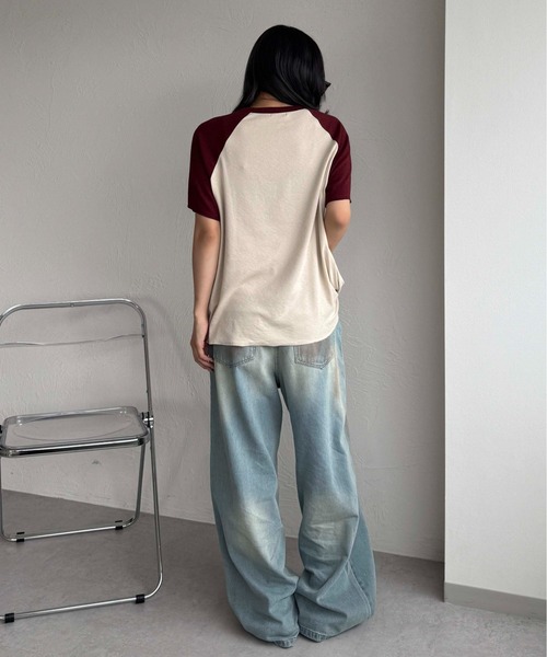 sedacle(セダクル)の「スラブシアーIラブTEE(Tシャツ/カットソー・レディース・ブラック/ボルドー・SMALL/MEDIUM/LARGE)」の17枚目の写真