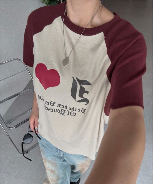 sedacle(セダクル)の「スラブシアーIラブTEE(Tシャツ/カットソー・レディース・ブラック/ボルドー・SMALL/MEDIUM/LARGE)」の20枚目の写真