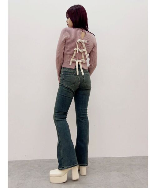 EVRIS（エヴリス）の「ヴィンテージライクストレッチフレアデニムパンツ（デニムパンツ・レディース・ブラック/インディゴブルー・SMALL/MEDIUM/X-SMALL）」の16枚目の写真