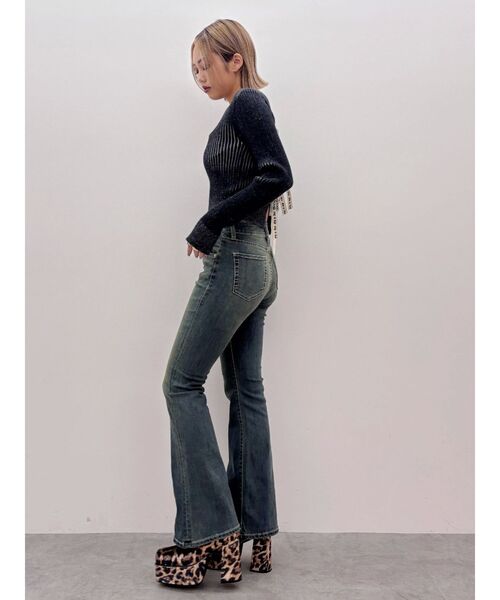 EVRIS（エヴリス）の「ヴィンテージライクストレッチフレアデニムパンツ（デニムパンツ・レディース・ブラック/インディゴブルー・SMALL/MEDIUM/X-SMALL）」の20枚目の写真