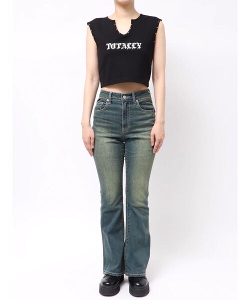 EVRIS（エヴリス）の「ヴィンテージライクストレッチフレアデニムパンツ（デニムパンツ・レディース・ブラック/インディゴブルー・SMALL/MEDIUM/X-SMALL）」の3枚目の写真