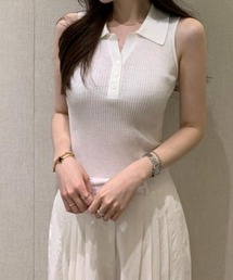 【美品】meer. メーア ノースリーブニット ホワイト ホワイト ノースリーブ ニット - メルカリ