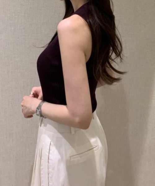 FOXEY　Monochrome　ノースリーブニットトップス FOXEY BOUTIQUE(フォクシー) Monochrome ノースリーブニット