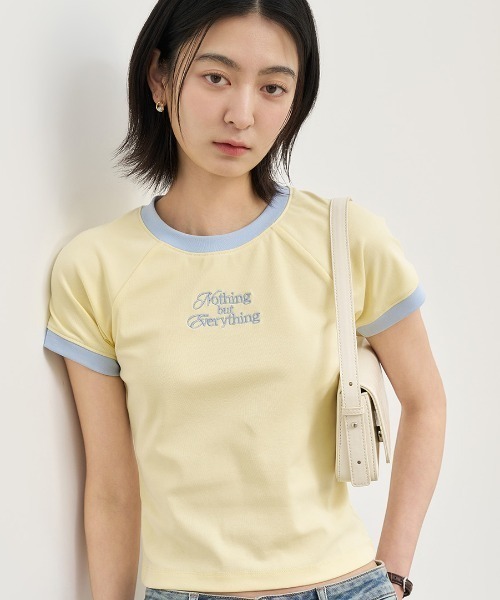 GENERAL IDEA(ジェネラルアイデア)の「GENERAL IDEA/ジェネラルアイディア raglan crop ringer t-shirts Tシャツ(Tシャツ/カットソー・レディース・ブラック/ブルー/イエロー・S/M/L)」の3枚目の写真