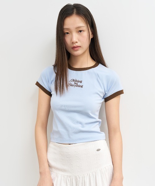 GENERAL IDEA(ジェネラルアイデア)の「GENERAL IDEA/ジェネラルアイディア raglan crop ringer t-shirts Tシャツ(Tシャツ/カットソー・レディース・ブラック/ブルー/イエロー・S/M/L)」の2枚目の写真