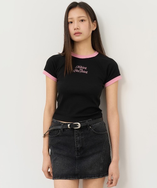 GENERAL IDEA(ジェネラルアイデア)の「GENERAL IDEA/ジェネラルアイディア raglan crop ringer t-shirts Tシャツ(Tシャツ/カットソー・レディース・ブラック/ブルー/イエロー・S/M/L)」の4枚目の写真