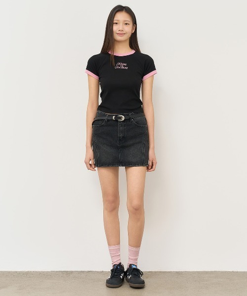 GENERAL IDEA(ジェネラルアイデア)の「GENERAL IDEA/ジェネラルアイディア raglan crop ringer t-shirts Tシャツ(Tシャツ/カットソー・レディース・ブラック/ブルー/イエロー・S/M/L)」の7枚目の写真