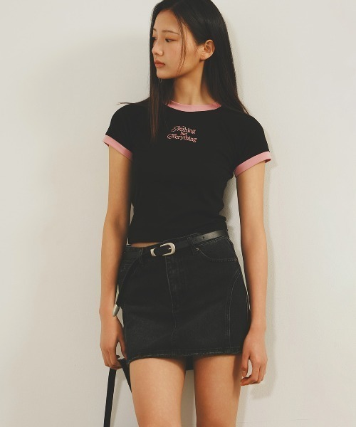 GENERAL IDEA(ジェネラルアイデア)の「GENERAL IDEA/ジェネラルアイディア raglan crop ringer t-shirts Tシャツ(Tシャツ/カットソー・レディース・ブラック/ブルー/イエロー・S/M/L)」の6枚目の写真