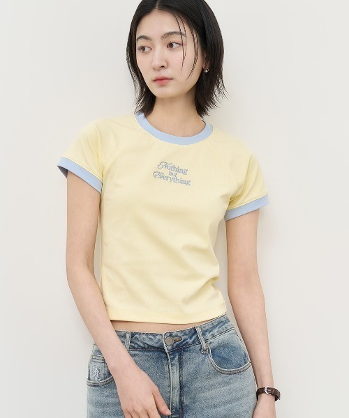 GENERAL IDEA(ジェネラルアイデア)の「GENERAL IDEA/ジェネラルアイディア raglan crop ringer t-shirts Tシャツ(Tシャツ/カットソー・レディース・ブラック/ブルー/イエロー・S/M/L)」の21枚目の写真