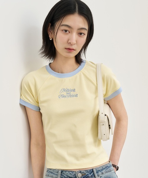 GENERAL IDEA(ジェネラルアイデア)の「GENERAL IDEA/ジェネラルアイディア raglan crop ringer t-shirts Tシャツ(Tシャツ/カットソー・レディース・ブラック/ブルー/イエロー・S/M/L)」の20枚目の写真