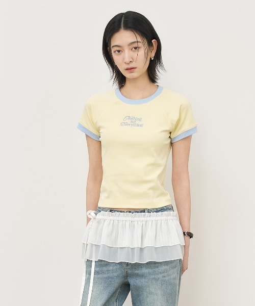 GENERAL IDEA(ジェネラルアイデア)の「GENERAL IDEA/ジェネラルアイディア raglan crop ringer t-shirts Tシャツ(Tシャツ/カットソー・レディース・ブラック/ブルー/イエロー・S/M/L)」の22枚目の写真