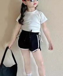 Tickle（ティックル）の「サイドギャザーTシャツ＆ショートパンツ（セットアップ）」