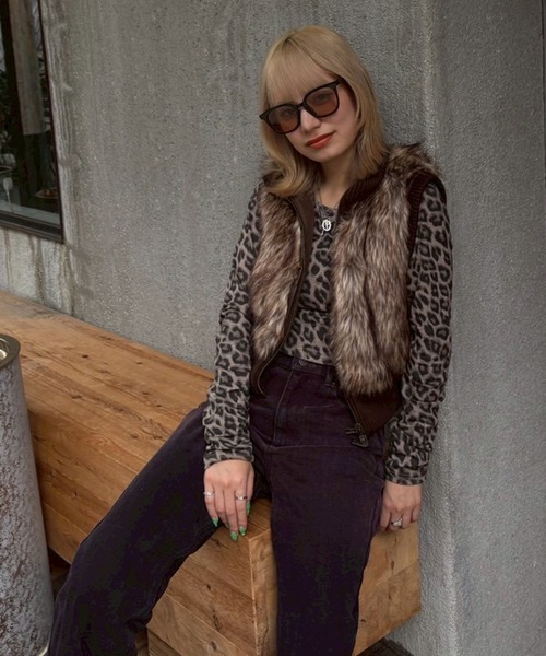 マルチWAYスタンドカラーFauxファーベスト（その他アウター